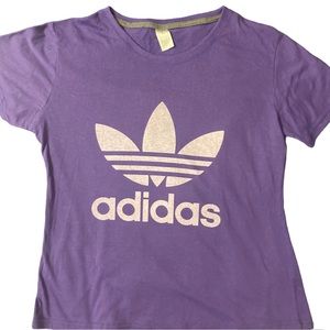 Adidas Sporty Lightweight Purple Cotton T-Shirt
